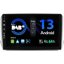 SXAUTO [Built-in DAB] Android 13 Car Radio for Peugeot 208/2008 (2012-2018) - Built-in Carplay/Android Car/DSP - Camera + MIC - 4G + 64G - AHD 360-CAM Steering Wheel Control Fast Boot - 2 DIN IPS 10.1