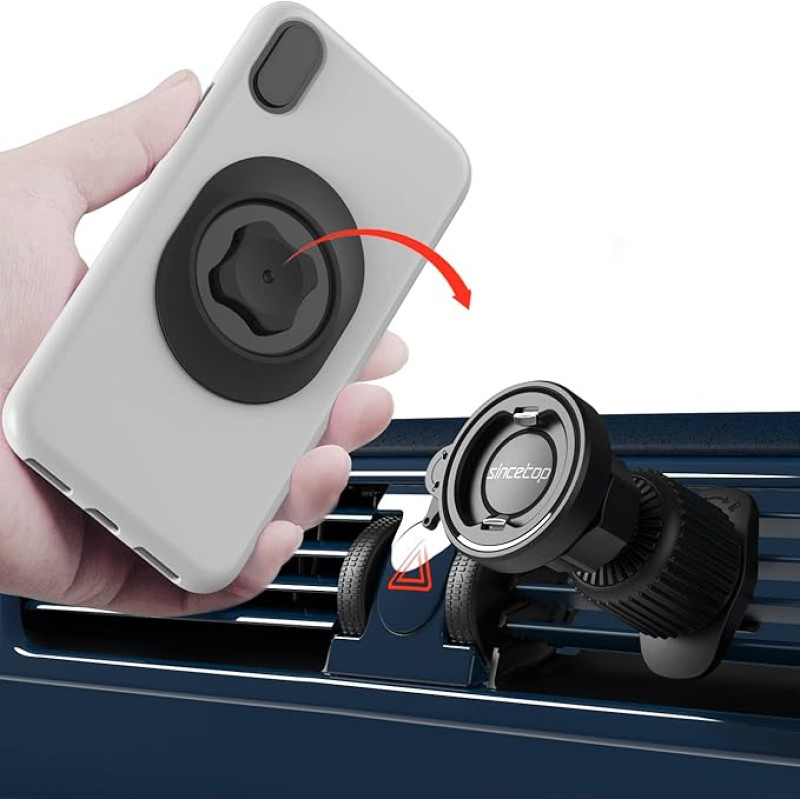 sincetop Air Vent Phone Holder with Air Vent Hook, Mobile Phone Holder for Horizontal Air Vent, One Hand Quick Install and Release Compatible with Android and iPhones