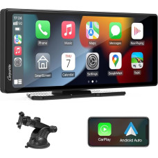 Carpuride C92 Wireless Carplay & Android Car Radio, Portable 9.3 Inch Touchscreen Mirror Link, Bluetooth 5.0, Navigation, Siri, FM/AUX Transmitter.