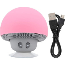 Fdit Bluetooth Speaker, Hands-Free Phone Answer with Microphone, Wireless Portable Mini Mushroom Subwoofer with Suction Function (Pink)