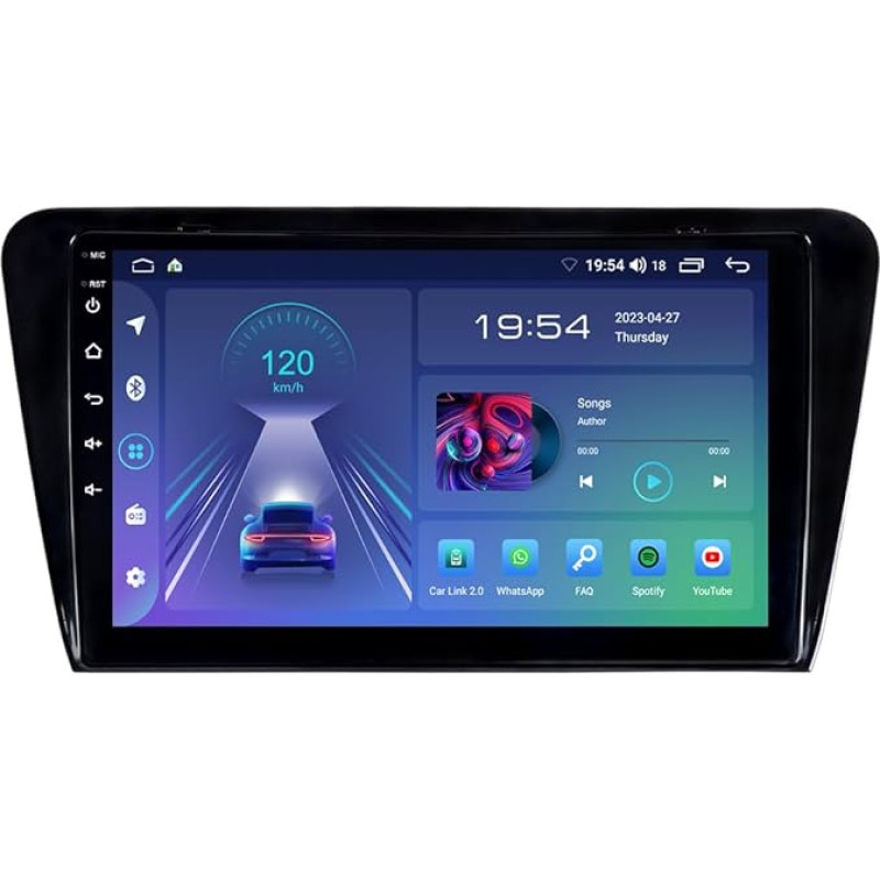 JUNHUA 9 Inch Android 13 2GB + 32GB Car Radio Navigation for Skoda Octavia II 2004-2012; Skoda Yeti 2009-2014, 1280x800 Wireless Carplay Android Car, Supports Bluetooth 5.1 USB (Radio for Skoda