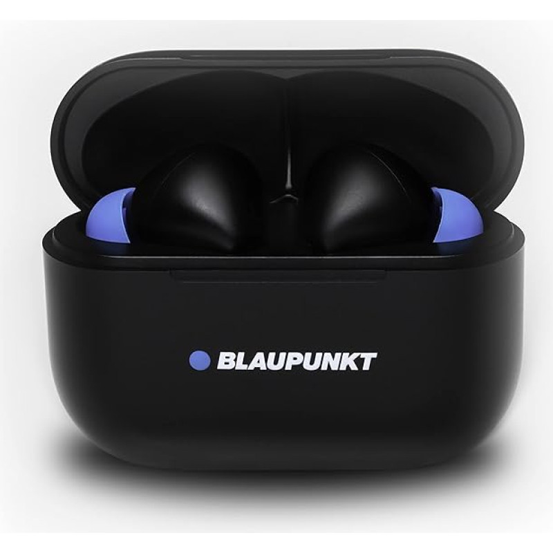 Blaupunkt TWS 20 In-Ear Headphones with True Wireless Stereo - Bluetooth Headphones with Touch Control Technology, Ideal for Sports, Perfect Fit, USB-C Connection, with Charging Cradle, Black