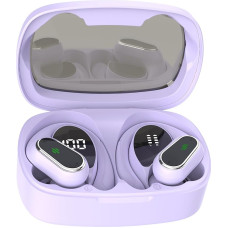 Poounur Bluetooth Headphones, Wireless Bluetooth 5.3 Headphones Sport 5.3, 2023 ENC Noise Cancelling Wireless Earbuds 50 Hours Playtime, Light Purple