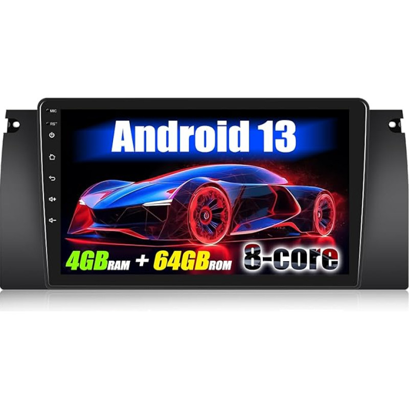 [8-Core] SIXWIN 4+64G Android 13 Carplay Android Car Radio for BMW E39 X5 E38 M5, 9 Inch Touchscreen, 1280 x 720, with DSP GPS WiFi BT USB FM RDS Radio Mirror Link + 32 Band EQ