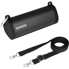 Khanka Silicone Case for Sonos Roam 2/Roam/Roam SL Portable Wireless Speaker, with Shoulder Strap and Carabiner