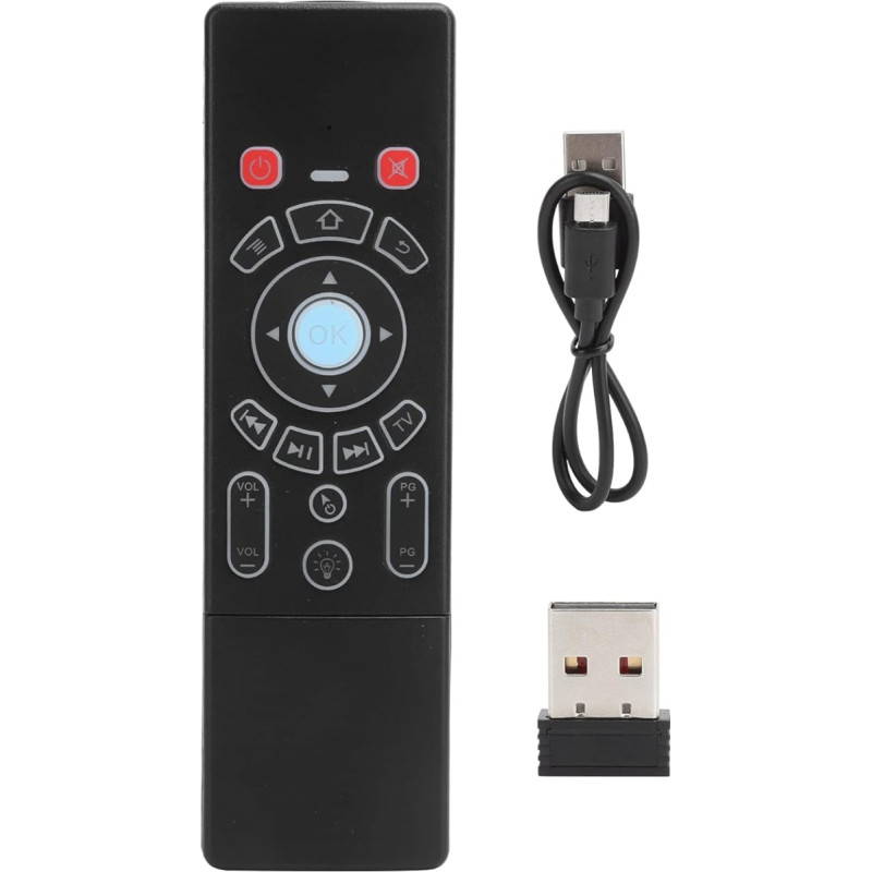 Air Mouse Remote, Air Remote Mouse Keyboard 2.4G 6-Axis Gyroscope Touchpad Backlight for Android/Smart TV Box PC (Standard)