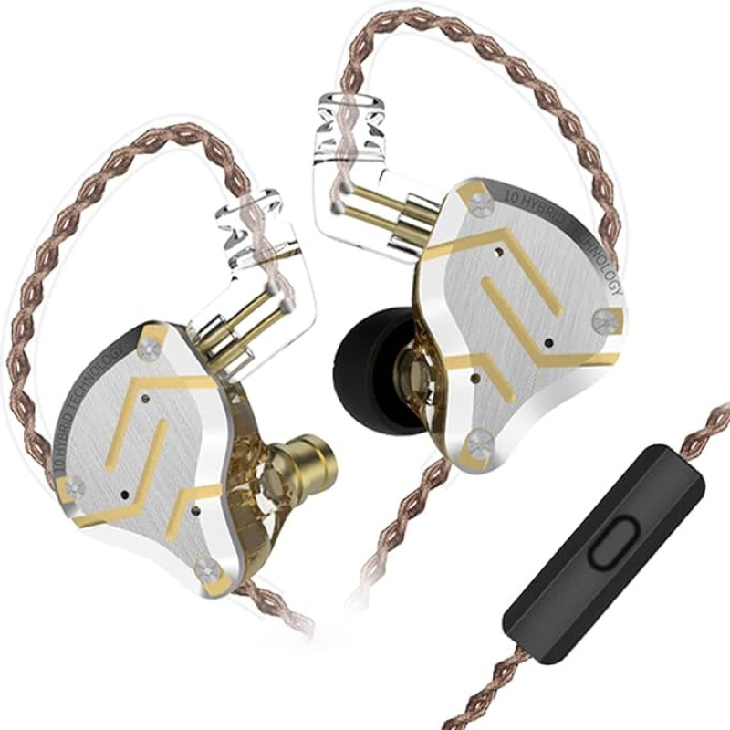 KZ ZS10 Pro 4BA + 1DD In-Ear Headphones HiFi Clear Bass Musician Earphones Headphones Noise Cancelling Monitor Headphones with Removable Cable