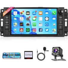 32G Android 13 Car Radio 2 DIN for Jeep/Chevrolet/Chrysler/Dodge 2007-2011 with GPS Navigation WiFi 7 Inch Car Radio with Mirror Link Bluetooth FM/RDS Radio USB/EQ/DAB/DVR/OBD Steering Wheel Control