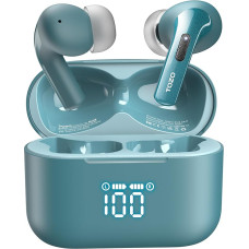 TOZO T20 Headphones Wireless Bluetooth 5.3 Bluetooth Headphones IPX8 Waterproof In-Ear Earphones with LED Display, App Control, 48.5 Hours Battery Life, Dual Mic Noise Cancelling Headphones - Green