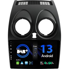 SXAUTO - Built-in DAB - Android 13 IPS Car Radio Fits Nissan Qashqai J10 (2006-2015) - Built-in Carplay/Android Car/DSP - LED Camera + MIC - 4G + 64G - AHD 360-Camera SWC Fast-Boot - 2 DIN 9 Inch