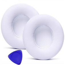 1 Pair Replacement Ear Pads for Beats Solo 2, Solo 3 Wireless Headphones, Replacement Soft Leather Ear Pads with Memory Foam Cushion Earpads (White)