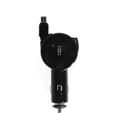 aiino Aiab1U24Atypecr-Bk Car Charger 1 USB 2.4A with Removable USB-C Cable Black