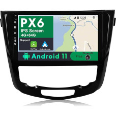 BXLIYER PX6 Android 11 IPS Car Radio for Nissan X-Trail Qashqai J11 Rouge (2014-2018) - 4G + 64G - Reversing Camera Free - 2 DIN 10.1 Inch - DAB Steering Wheel Control CarPlay Android Car HDMI 4K