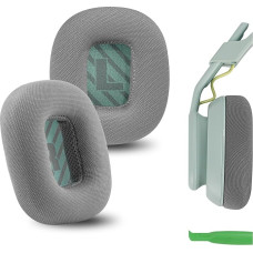 Geekria Comfort Replacement Mesh Ear Pads for Astro Gaming A10 Gen 2 Headphones Ear Pads Headset Ear Pads Ear Pads Ear Cup Repair Parts (Gray/Green)