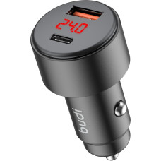 Budi - PD+QC3.0 Car Charger - 48W Smart Quick Charge - LED Display, Aluminum Housing