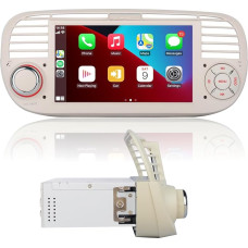 Car Radio Compatible with Wireless Carplay/Android Car for Fiat 500 2007-2015 with High Output IPS Touch Screen/Bluetooth/Mirror Link/FM/AM/USB