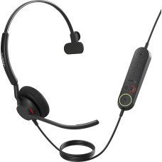 Jabra Engage 40 Wired Mono Headset with Inline Call Control, Noise Cancelling 2-Mic Technology, USB-A Cable - Compatible with All Leading UC Platforms such as Zoom, Unify - Black