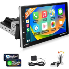 2+64G 1 DIN Car Radio with A-pple Carplay/Android Car, podofo Android 13 9 Inch Screen with Bluetooth/GPS/Bluetooth/SWC/FM/RDS/WiFi/USB Touch Display Support Reversing Camera