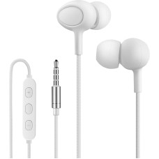 Yiwiso Sleep headphones, sleep headphones with cable for side sleepers, small ear canals, in-ear earphones with microphone for sleeping, white