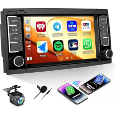 CAMECHO 2G + 64G Android 13 Car Radio Double DIN Carplay for VW T5 Touareg 2004-2011 Transporter T5 Multivan with Android Car, 7 Inch Car Radio 2Din with Bluetooth FM/RDS GPS WiFi SWC Reversing Camera