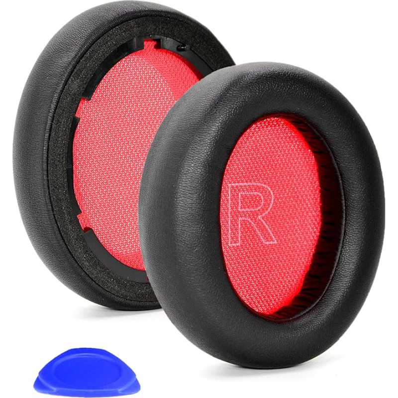 defean Life Q10 Ear Pads Replacement Foam Earpads Soft Cushion Compatible with Anker Soundcore Life Q10 / Q10 Bluetooth Headphones (Black-Red)