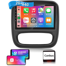 2 + 64 GB: Hodozzy Carplay Car Radio for Renault Trafic 2015-2019/Opel Vivaro 2014-2018 Car Radio Bluetooth with 9 Inch Touch Screen Android Car/GPS/WiFi/FM/RDS/HiFi/USB+Canbus