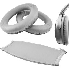 Geekria QuietComfort QC35, qc25, QC2, QC15 Kopfhörer Ersatz Ohr Pad + Kopfband/Ohrpolster/Ohrmuscheln/-Cover/Ohrpolster Ersatzteile/Kopfband Displayschutzfolie (grau)