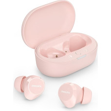 Philips TAT1209PK Wireless Bluetooth Earbuds - Small Earbuds, Great Value, Natural Sound with Dynamic Bass, Clear Calls and Pocket Size Charging Case - Pink