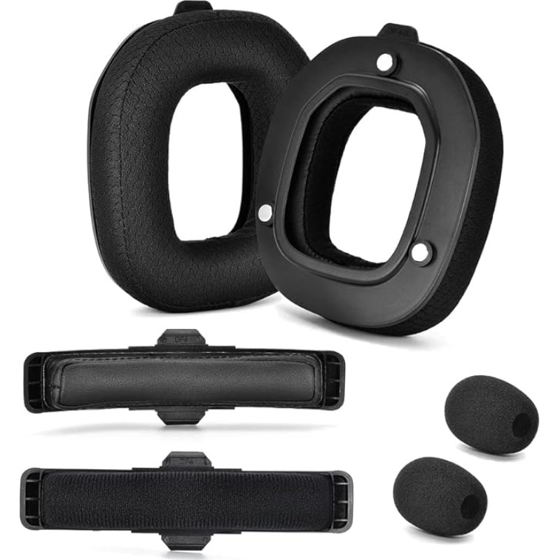 Yaowanguan A50 Gen 4 Mod Kit - Replacement Ear Pads Headbands for Astro Gaming A50 Wireless Headset Gen 4, Microphone Foam, Ear Pads/Cups/Pads, A50 Gen 4 Accessories, Thickness Added (Black Fabric)