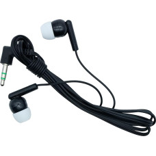 M&E - Pack of 100 Disposable Headphones with 3.5mm Jack Plug, Packed in Individual Pockets for Maximum Hygiene, Black Colour