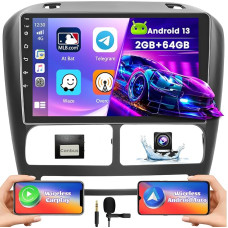 Hikity 2G + 64G Android 13 Car Radio for Fiat Doblo 2010-2015 Combo 2011-2018 with Wireless Carplay Android Car 9 Inch Screen Car Radio with GPS WiFi Bluetooth FM RDS HI-FI MIC Rear View Camera