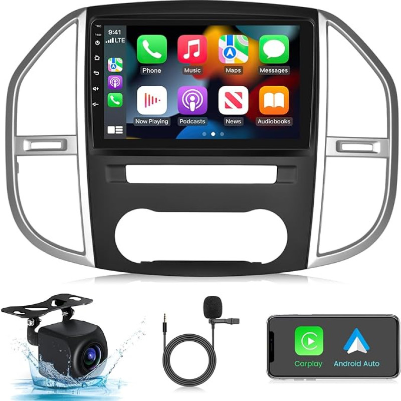 NHOPEEW Android Car Radio for Mercedes Benz Vito W447 2014 2020-10.1 Inch Touchscreen Radio with Wireless Apple Carplay & Android Car WiFi GPS + AHD Rear View Camera