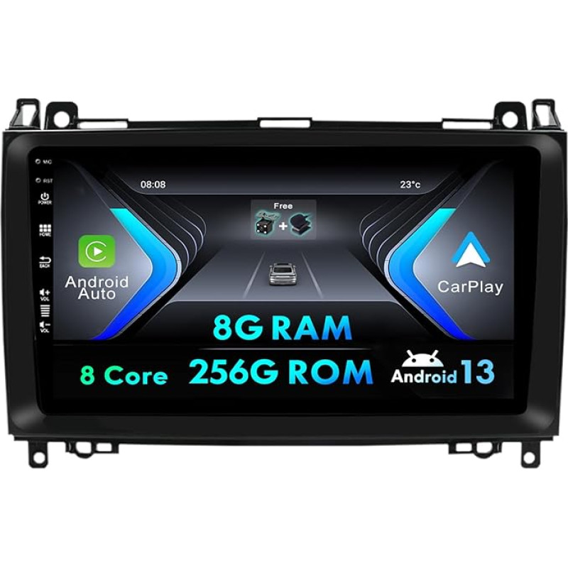 Android Car Radio for Mercedes Benz W639/Vito/Viano/W906/Sprinter/W169/W245 GPS|Camera|9 Inch | 8G+256G | Support DAB/WiFi/BT5.0/USB/MirrorLink/SWC/FM/360 Camera