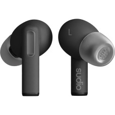 sudio A1Pro Midnight Black, In-Ear Earphones with Bluetooth, Touch Control with Compact Wireless Charging Cradle, IPX4 Protected, Active Noise Cancellation, with Integrated Microphone, Premium Crystal