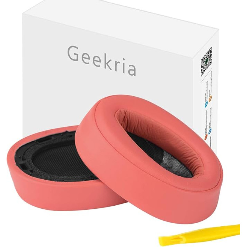 Geekria Earpad Replacement for Sony MDR-100ABN WH-H900N Headphone Replacement Ear Pad/Replacement Earpads/Ear Cushion/Ear Cups/Ear Cover/Earpads Repair Parts (Pinkish-Orange)