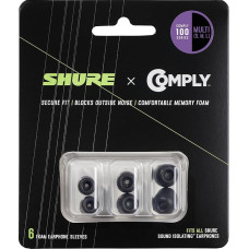 Shure EACYF1-6KIT Comply 100 Serie schwarzer Schaum, Kit, 6 Pack