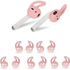 OneCut Silicone Earplugs Compatible with AirPods 1 & 2, Silicone Soft Non-Slip Sports Earbuds Anti-Drop Ear Hook Gel Earphone Protective Accessories Tips (Pink)