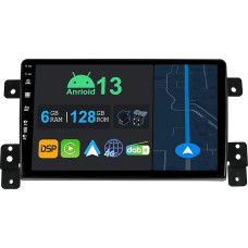 YUNTX 9 Inch Android 13 Car Radio with Sat Nav for Suzuki Grand Vitara 2004-2015 | Octa Core | 6GB 128GB | Built-in 4G LTE | CarPlay & Android Car | DSP | DAB | QLED | Dual Band WiFi | Bluetooth 5.0