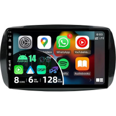 BXLIYER 6G + 128G 8-Core, Android 13 Car Radio for Benz Smart (2014-2020) - Wireless CarPlay/Android Car/DSP - LED Camera & MIC - IPS 9 Inch 2 DIN - DAB Steering Wheel Control Fast Boot 360-Camera