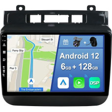 YUNTX [6GB + 128GB] Android 12 Car Radio for VW Touareg FL NF (2010-2018)-[Integrated CarPlay/Android Car/DSP/GPS]-9 Inch IPS Touch Screen CAM+MIC-DAB/Mirror Link/Bluetooth 5.0/AHD/360