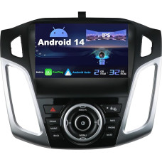 SXAUTO Android 12 IPS 9 Inch Car Radio for Ford Focus (2012-2017) - Built-in CarPlay / Android Car / DSP - Reversing Camera Free - 2G + 32G - Steering Wheel Control DAB Fast Boot WiFi Google - 2 DIN