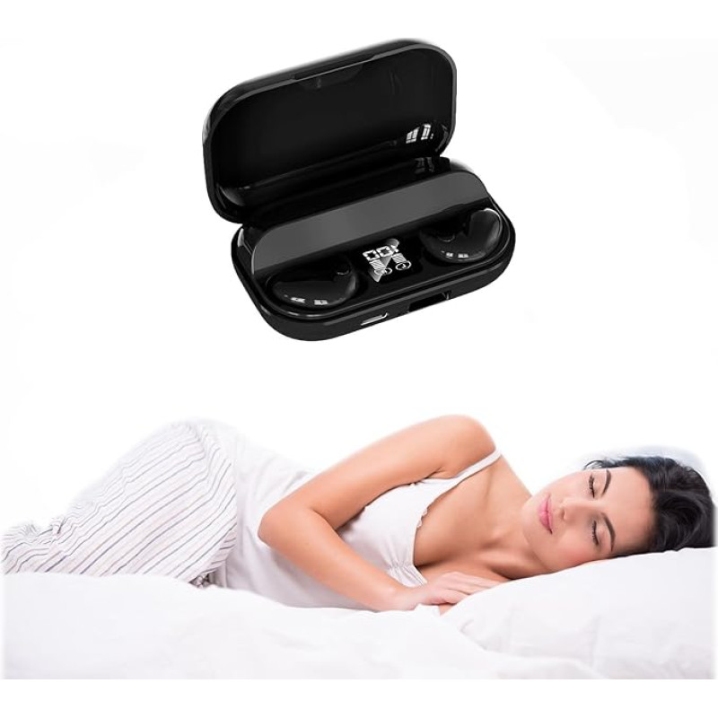 Xmenha Wireless Black Invisible Sleep Earbuds for Side Sleepers, Bluetooth Headphones, Small Headphones, Invisible Earbuds for Sleep, Tiny Mini Hidden Invisible Wireless