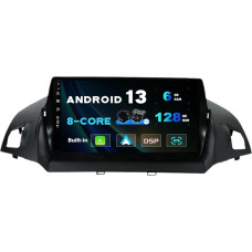 SXAUTO - 6G + 128G - Android 13 IPS Car Radio for Ford Kuga (2013-2018) - Built-in Carplay/Android Car/DSP - LED Camera + MIC - DAB Steering Wheel Control Fast Boot 360-CAM WiFi AHD - 2 DIN 9 Inches