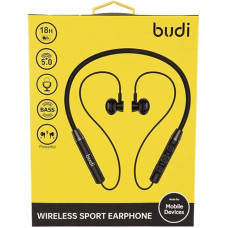 Budi Bluetooth V5.0 Wireless Sport Earphones - 18H Playtime, Audio, Comfortable Hanging Earbuds Design for Active Lifestyle