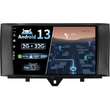 JOYX Android 12 IPS Car Radio Suitable for Mercedes Benz Smart Fortwo (2011-2015) - Built-in CarPlay Android Car - Free Camera - 2G + 32G - 9 Inch 2 DIN - DAB Steering Wheel Control 4G WiFi Fast Boot