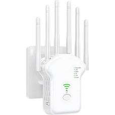Anluomania WLAN Amplifier Repeater 1200 Mbit/s, WLAN Repeater Dual Band 5G/2.4GHz, WiFi Amplifier with LAN/WAN Port, WiFi Repeater with WPS, 6 Antenna, WiFi Booster with Repeater/Router/AP Mode