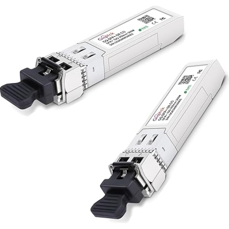 GIQITCK 2 pakuotės 10GBase-SR SFP+ siųstuvas, 10G SFP+ SR daugiamodis modulis 850 nm 300 m DDM, 10G SFP+ LC modulis, skirtas 