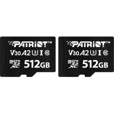 Patriot VX Series 512GB Micro SDXC V30 A2 UHS-I U3 4K UHD Memory Card Pack of 2 - PSF512GVX32MCX2