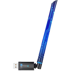 Krisnorey 2-in-1 Wi-Fi 6 Bluetooth 5.4 USB adapteris nešiojamam kompiuteriui, 5 dBi High Gain AX900 2.4G/5GHz belaidžio WiFi tinklo Dongle Auto-Treiber für Windows 11 10 Desktop, Plug n Pair Headset, Tastatur