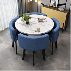 Modernus marmurinis kavos staliukų rinkinys su 4 kėdėmis, skirtas svetainei, balkonui, biurui, konferencijų salei, grožio salonui ir kino teatrui